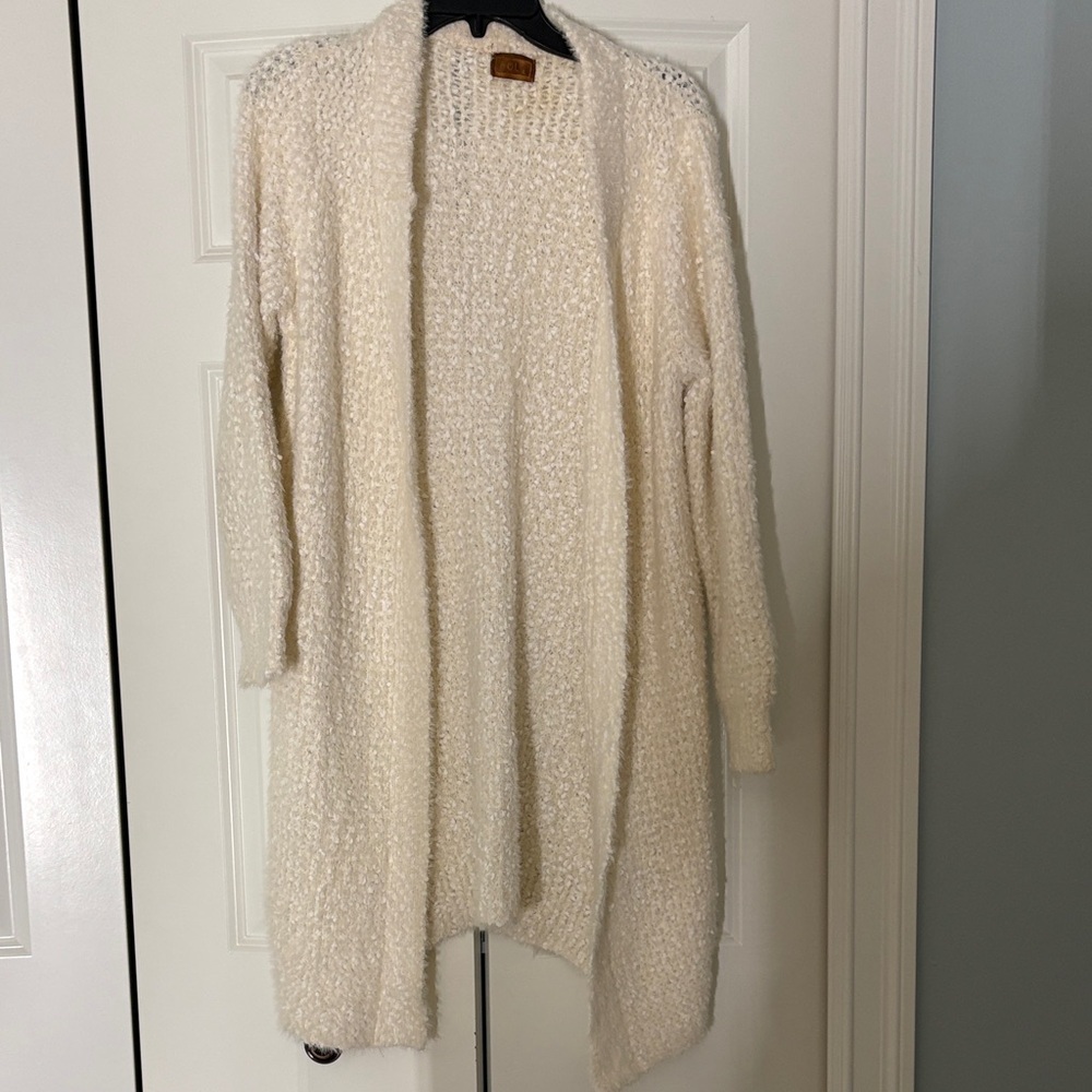 POL Cream Textured Cardigan